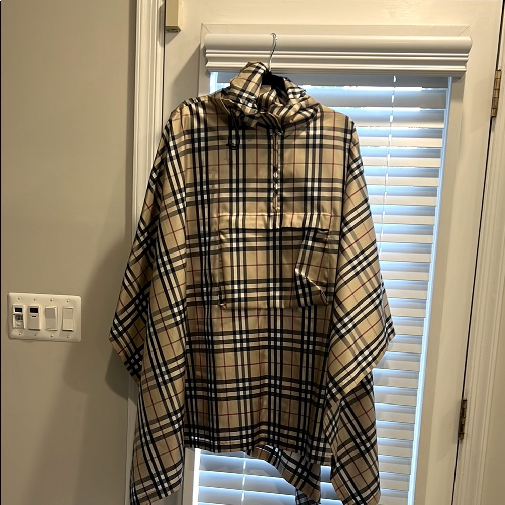 Burberry Beige Plaid Poncho